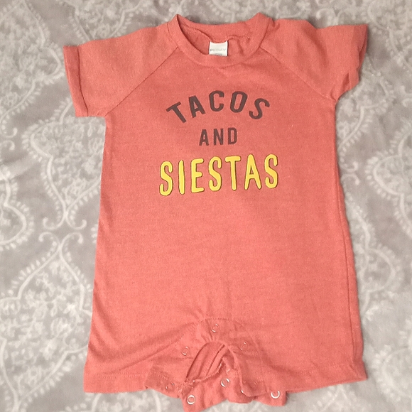Tacos and siestas 6 month baby romper one-piece outfit - Picture 1 of 4